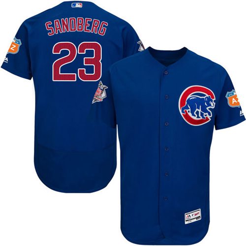 Cubs #23 Ryne Sandberg Blue Flexbase Authentic Collection Stitched MLB Jersey